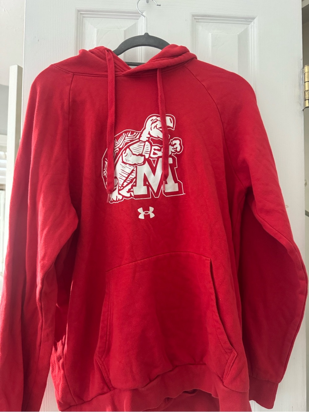 Under Armour Men’s University of MD Red Hooded Pullover Sweatshirt